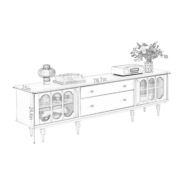 POWER HUT Solid Wood TV Stand for TVs up to 88" Wayfair Canada